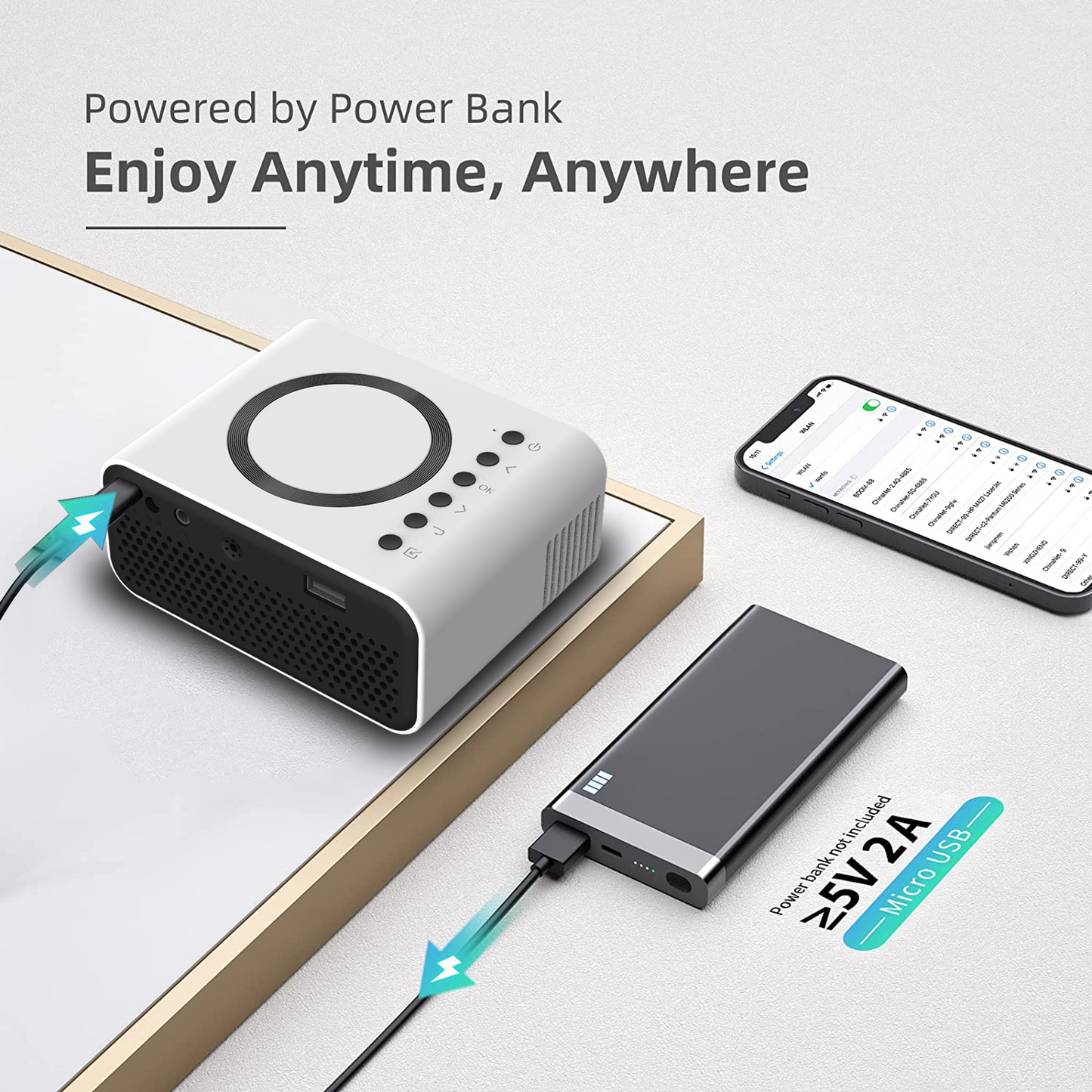 Mini LED Wireless Projector – Portable HD Home Theater | Verzaa