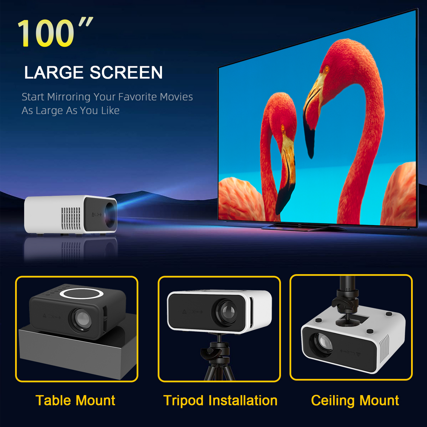 Mini LED Wireless Projector – Portable HD Home Theater | Verzaa