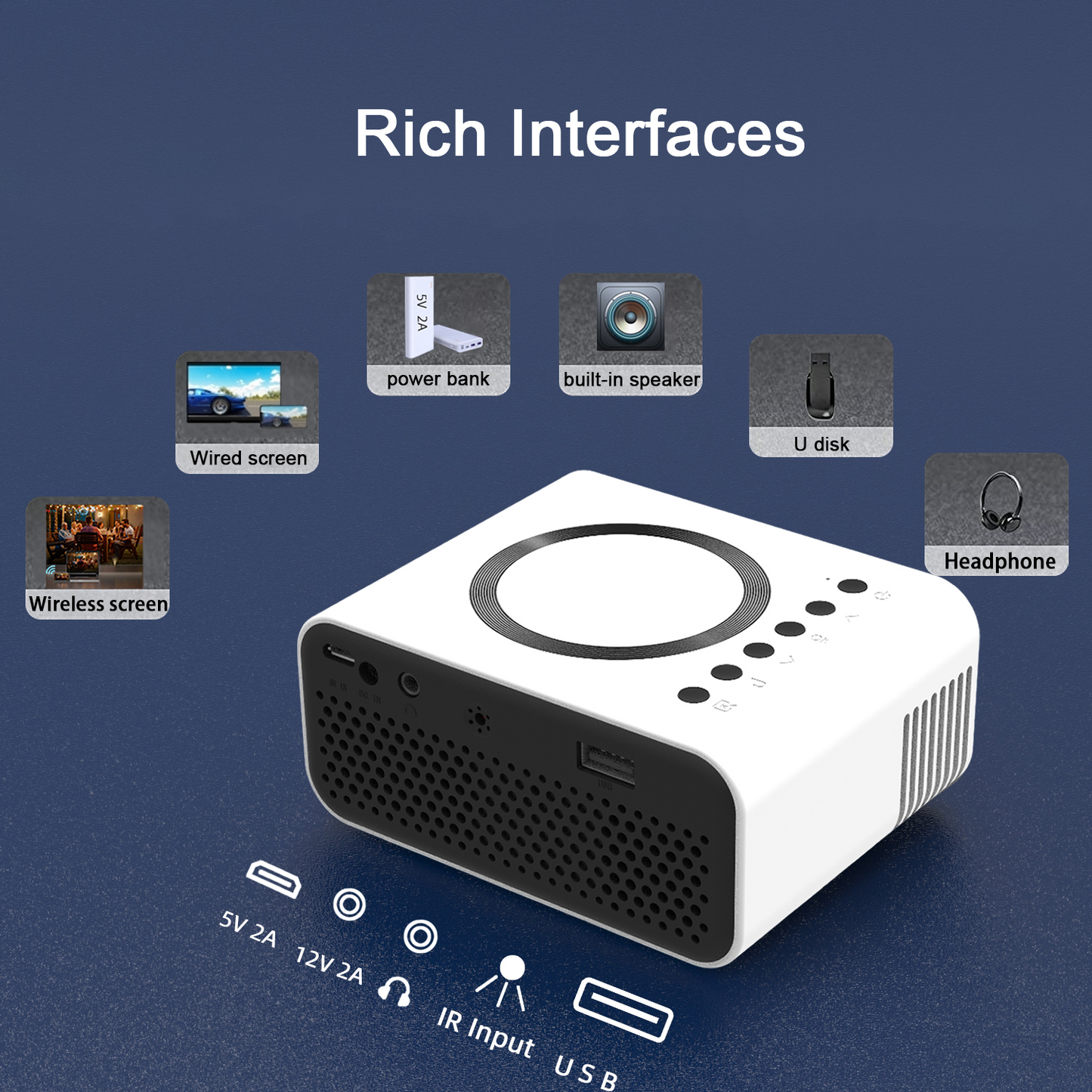 Mini LED Wireless Projector – Portable HD Home Theater | Verzaa