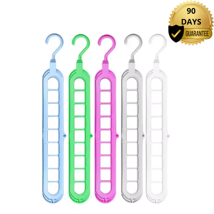 3pcs Foldable 9-Hole Space-Saving Hangers – Heavy-Duty Closet Organizer